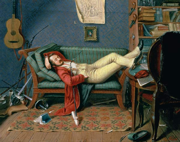 Titre de l'image : Theodore Franken or Frank - Gentleman allongé sur un divan