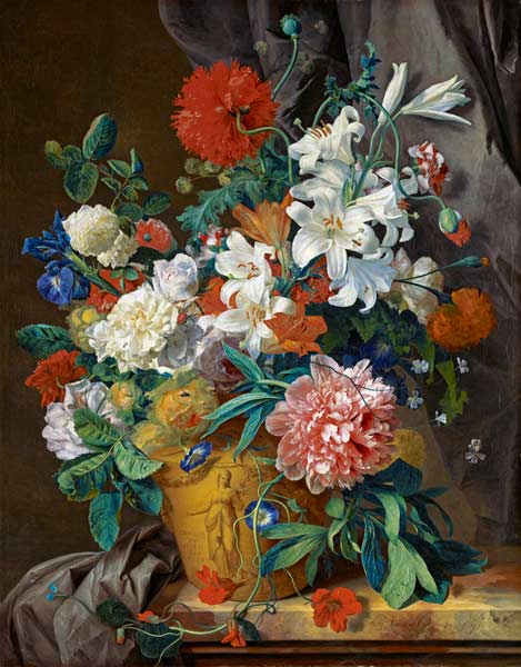 Stilleven met bloemen, 'Leliën des velts' à Jan van Huysum