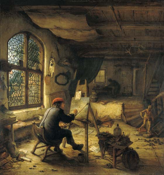 Der Maler in seiner Werkstatt à Adriaen van Ostade