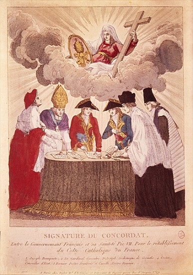 Signing the Concordat between Napoleon and Pope Pius VII, 15th July 1801 à Basset