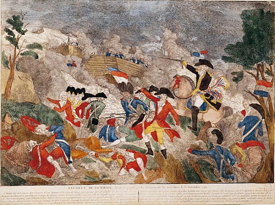 The Battle of Jemmapes, 6th November 1792, printed à Basset, école française
