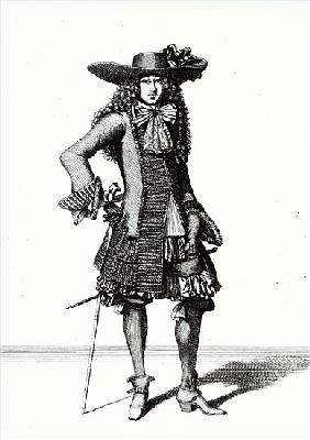 The Summer Sword Dress, 1675 (b/w print)