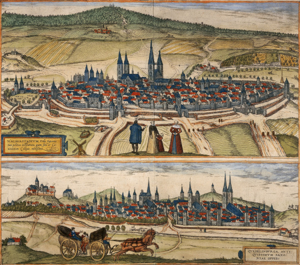 Halberstadt and Quedlinburg à Braun & Hogenberg