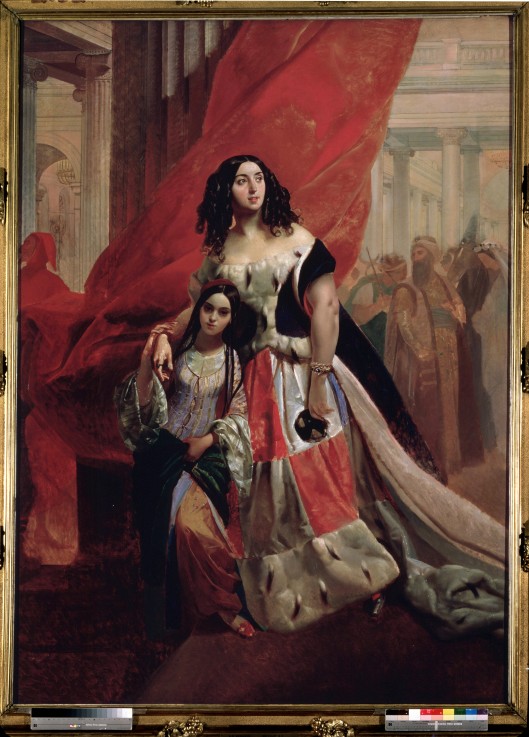 Portrait of Countess Julia Samoilova with her stepdaughter Amazillia Pacini à Brüllow