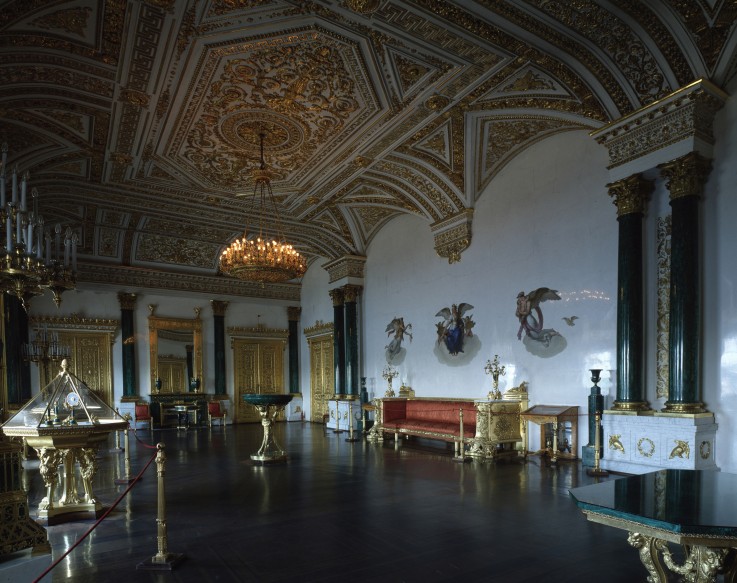 The Malachite Hall of the Winter Palace in Saint Petersburg à Brüllow