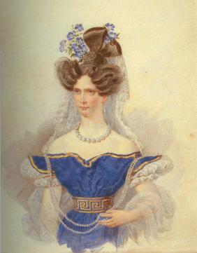 Portrait of Empress Alexandra Fyodorovna (Charlotte of Prussia), Emperor's Nicholas I. wife (1798-18