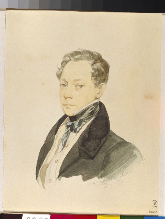 Portrait of the artist Pyotr Basin (1794-1881) à Brüllow
