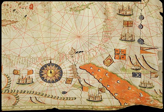 Egypt and the Red Sea, from a nautical atlas of the Mediterranean and Middle East (ink on vellum) à Calopodio da Candia