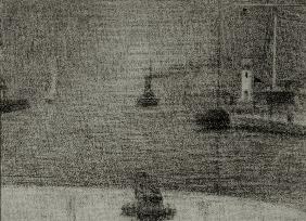 Seurat , Honfleur Harbour Entrance, 1886