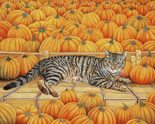 The Pumpkin-Cat, 1995 (acrylic on panel)  à Ditz 