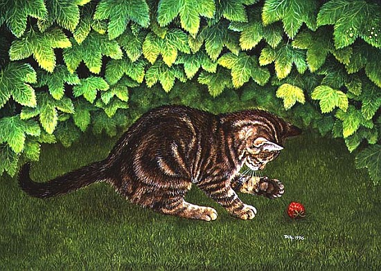 The Strawberry-Kitten, 1996 (acrylic on panel)  à Ditz 