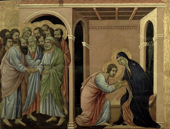 Maesta: The Virgin Says Farewell to St. John, 1308-11 à Duccio di Buoninsegna