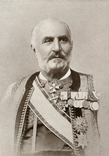 King Nicholas I of Montenegro, from ''The Year 1912'', published London, 1913 (b/w photo)  à Photographe anglais