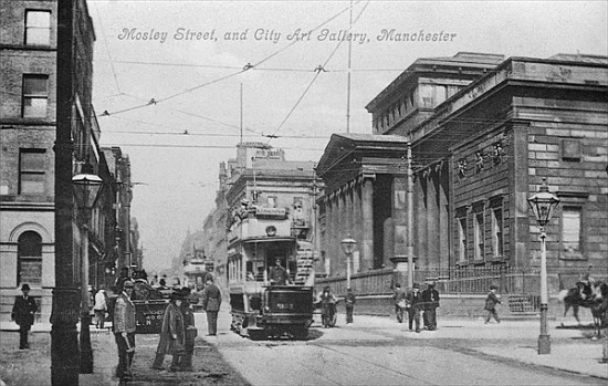 Mosley Street, and City Art Gallery, Manchester, c.1910 à Photographe anglais