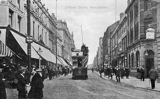 Oldham Street, Manchester, c.1910 à Photographe anglais