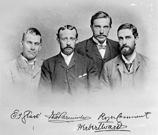 Roger Casement, Herbert Ward, E.J Glave and friend à Photographe anglais