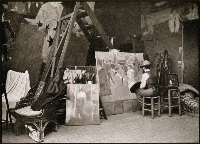 Toulouse-Lautrec in his studio in Rue Caulaincourt, from ''Toulouse-Lautrec'' by Gerstle Mack, publi à Photographe français