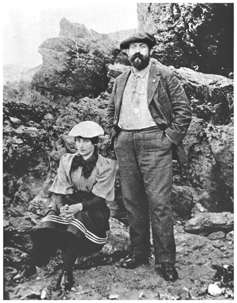 Colette (1873-1954) and Willy (1859-1931) at Belle-Ile, summer 1894 (b/w photo)  à Photographe français