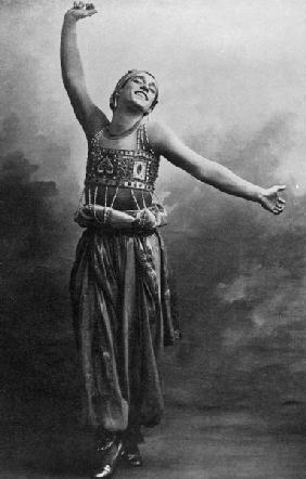 Vaslav Nijinsky in the role of the Black Slave from ''Scheherazade'', 1910 (b/w photo) 