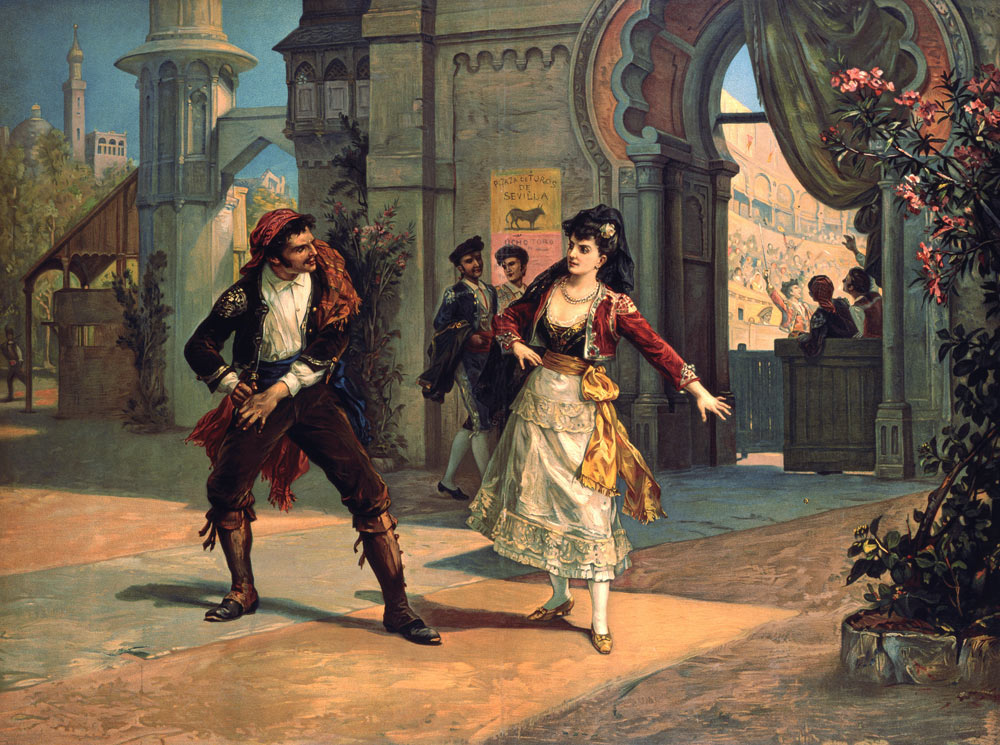 Scene from the opera ''Carmen'', à Georges Bizet