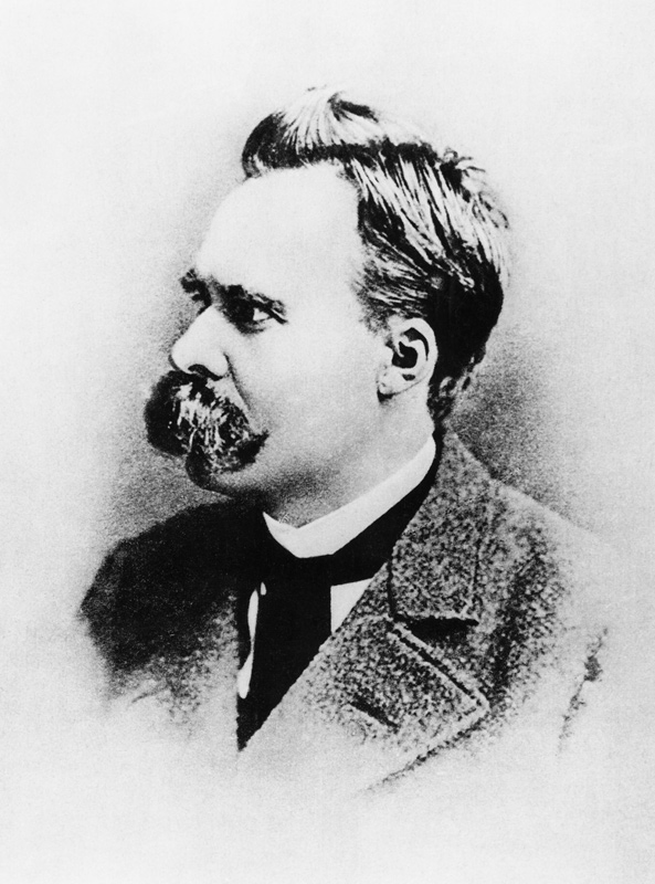 Friedrich Wilhelm Nietzsche in 1883, illustration from ''Nietzsche'' by Daniel Halevy (b/w photo)  à Photographe allemand
