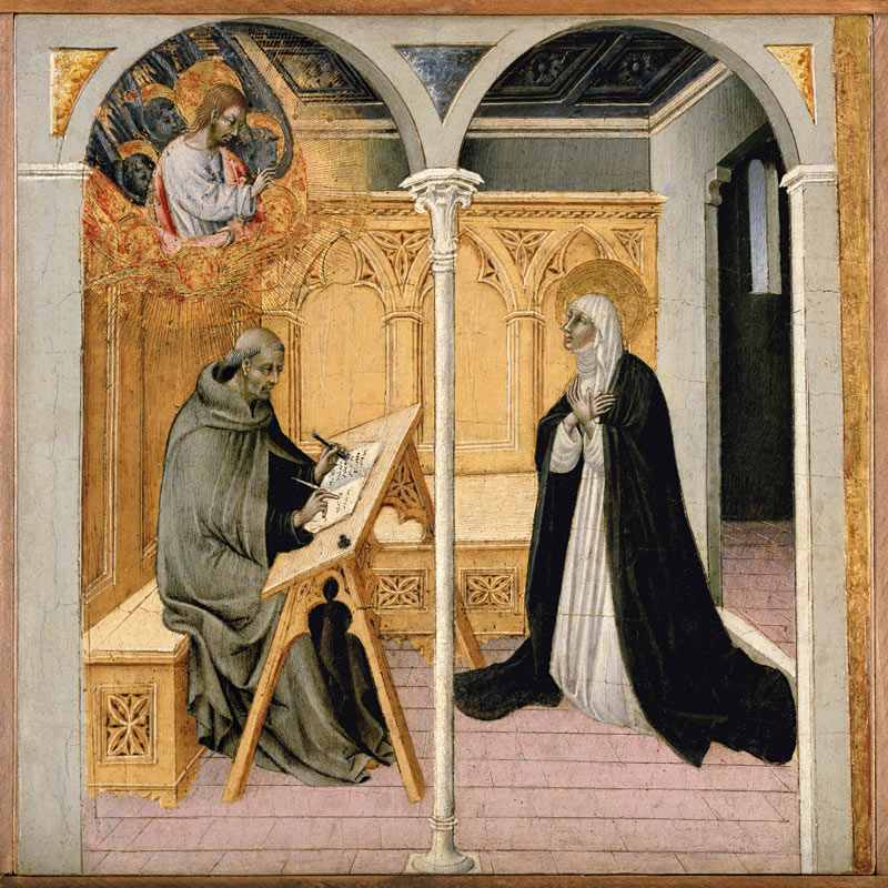 St. Catherine of Siena Dictating Her Dialogues à Giovanni di Paolo di Grazia