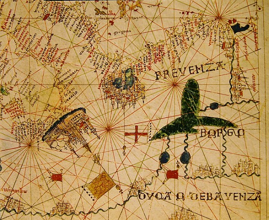 Provence and Northern Italy, from a nautical atlas, 1520 (ink on vellum) à Giovanni Xenodocus da Corfu