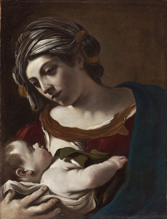 Virgin and Child à Guercino (Giovanni Francesco Barbieri)