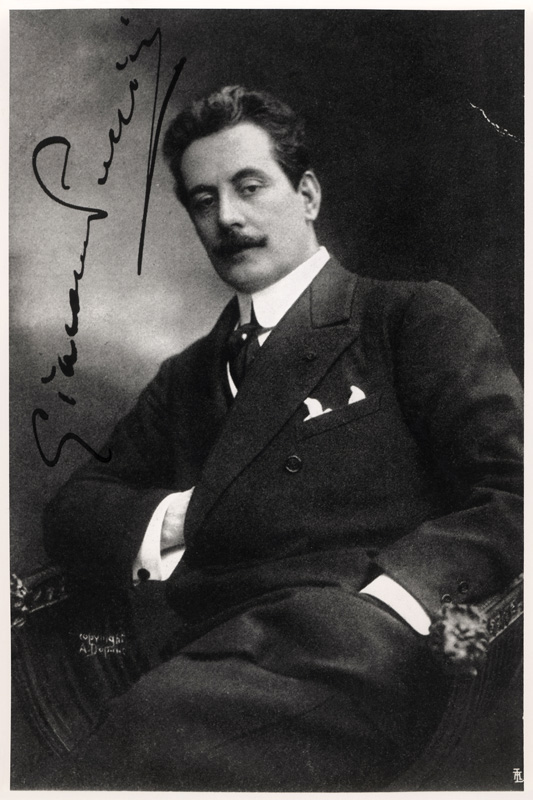Giacomo Puccini (1858-1924) (b/w photo)  à Photographe italien