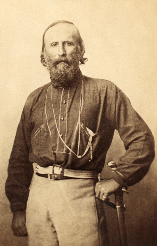 Giuseppe Garibaldi, from a 19th century photograph (litho)  à École italienne