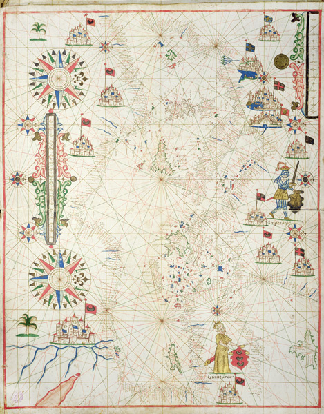 The Mediterranean Basin, from a nautical atlas, 1646(see also 330937-330938) à École italienne