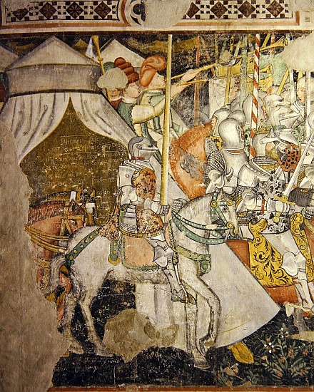 Army on horseback, detail of a battle scene à École italienne