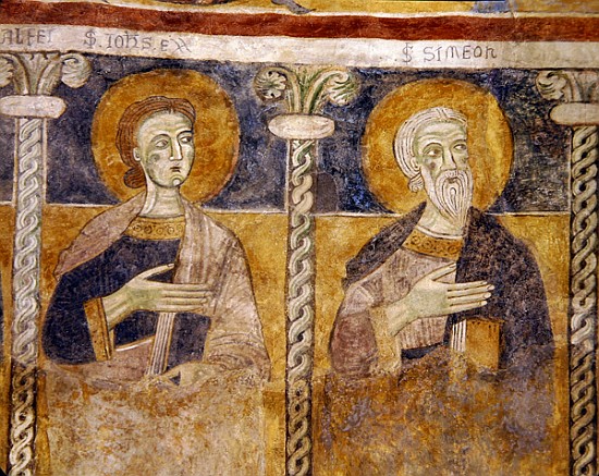 Detail of St. John the Evangelist and St. Simon à École italienne