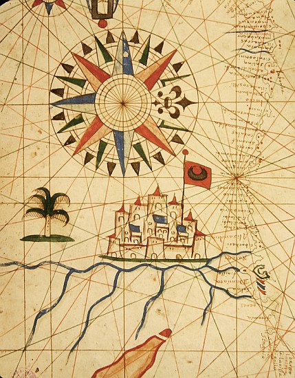 Egypt, the River Nile and Cairo, from a nautical atlas, 1646(detail from 330936) à École italienne