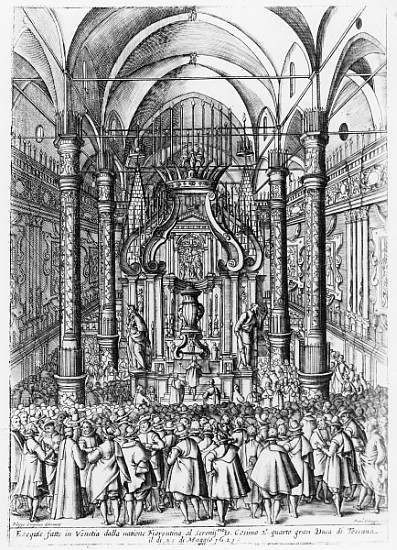 Funeral of Cosimo II de''Medici, Grand Duke of Tuscany à École italienne
