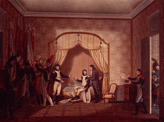 General de Marmont shows Bonaparte the captured flags of Montenetto and Cossaria à École italienne