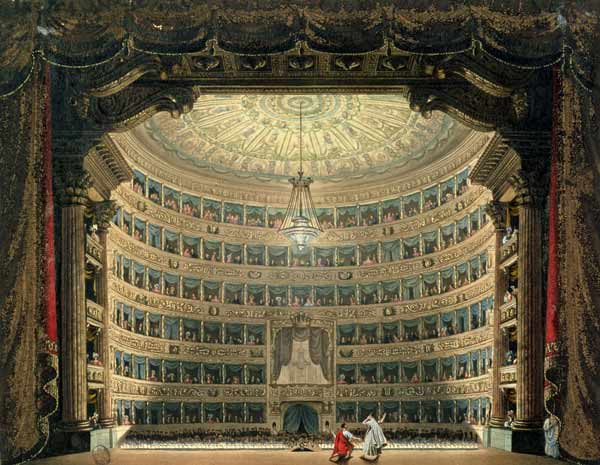 La Scala, Milan, during a performance à École italienne