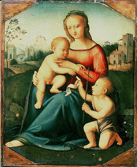 Madonna and Child with St. John the Baptist à École italienne