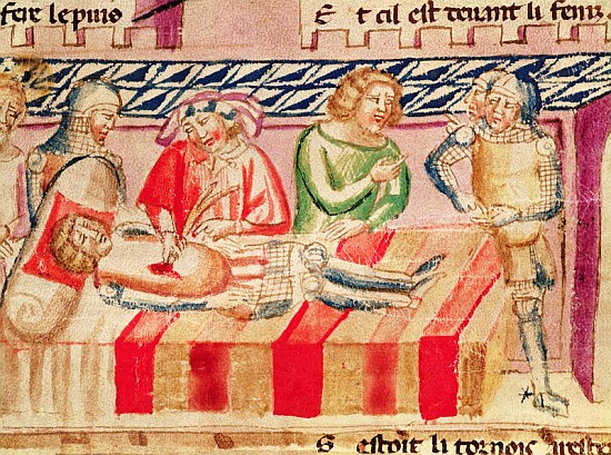 Operation on a wounded soldier, from the ''Roman de Troie'' à École italienne