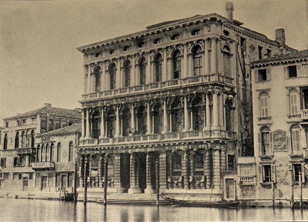 Robert Browning''s (1812-89) residence in Venice (litho)  à École italienne