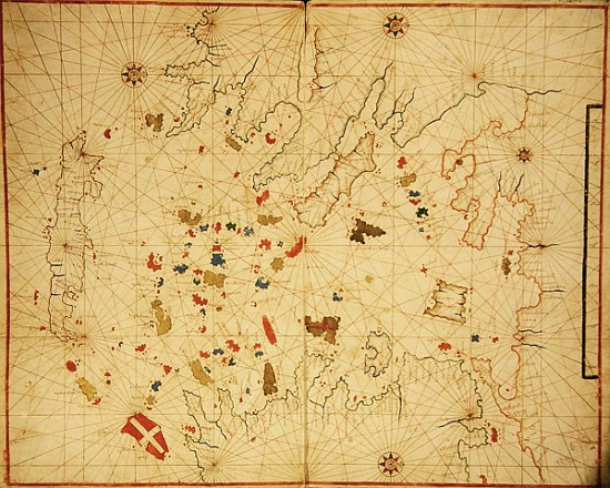 The Aegean Sea, from a nautical atlas, 1646(see also 330940) à École italienne