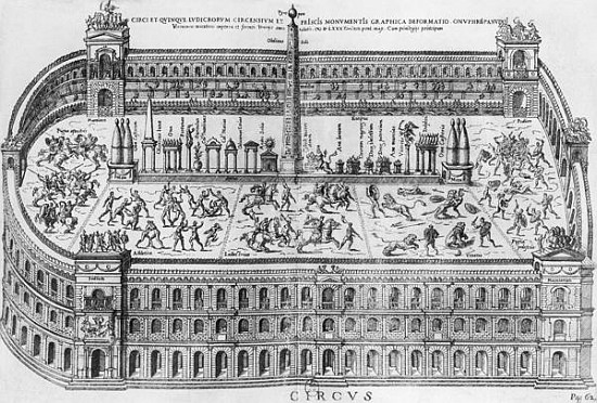 The Circus Maximus in Rome, c.1600 à École italienne