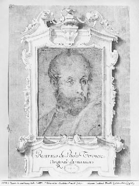 Portrait of a man presumed to be Veronese (Paolo Caliari) (pierre noire on bluish paper)