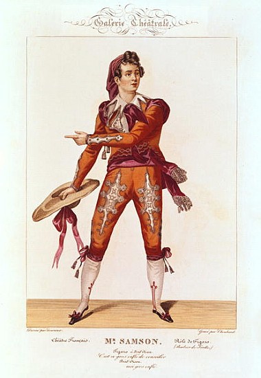 Joseph Isidore Samson (1793-1871) in the role of Figaro in ''The Barber of Seville''; engraved by Ch à Lecurieux