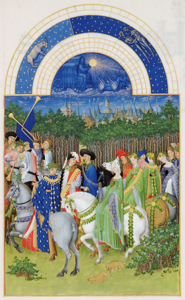 Facsimile of May: Courtly Figures on Horseback, from ''Les Tres Riches Heures du Duc de Berry''  (fo à Les Frères Limbourg