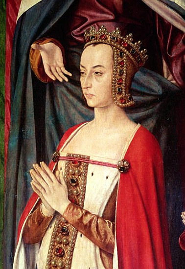 Anne of France, right wing of the Bourbon Altarpiece (detail) à Maître de Moulins (Jean Hey)