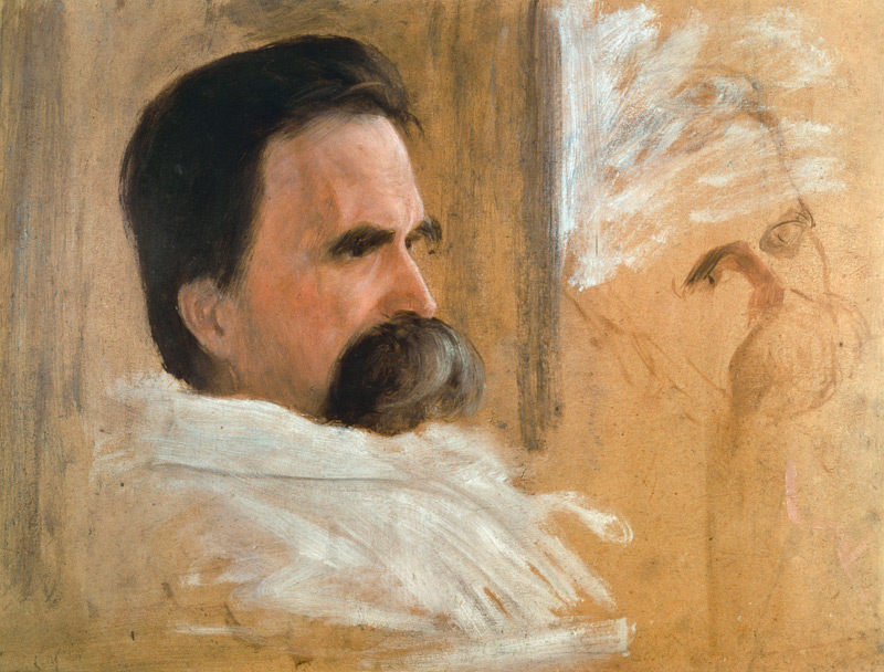 Nietzsche on Sickbed , Oil Sk. à Olde