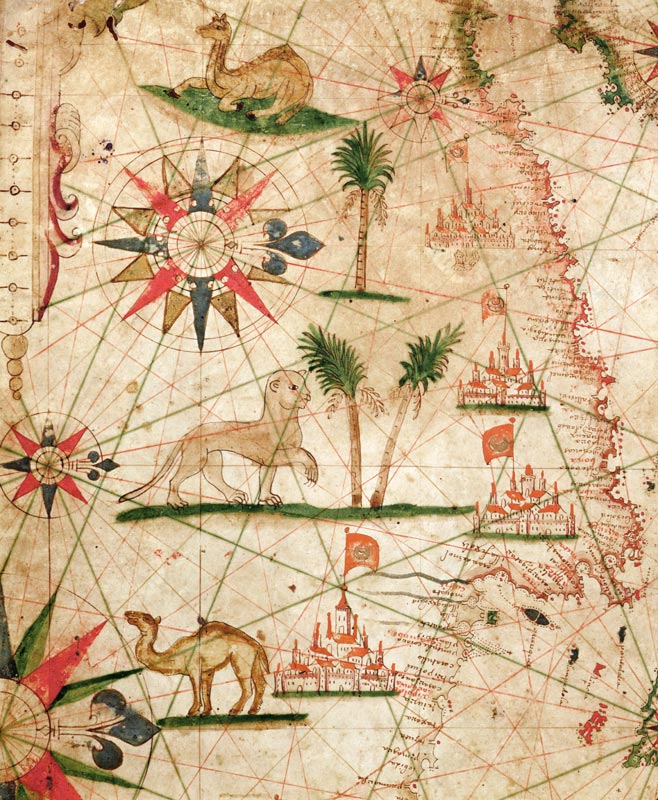 The North Coast of Africa, from a nautical atlas, 1651(detail from 330922) à Pietro Giovanni Prunes