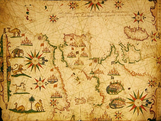 The Atlantic coasts of Europe and the Western Mediterranean, from a nautical atlas, 1651(see also 33 à Pietro Giovanni Prunes