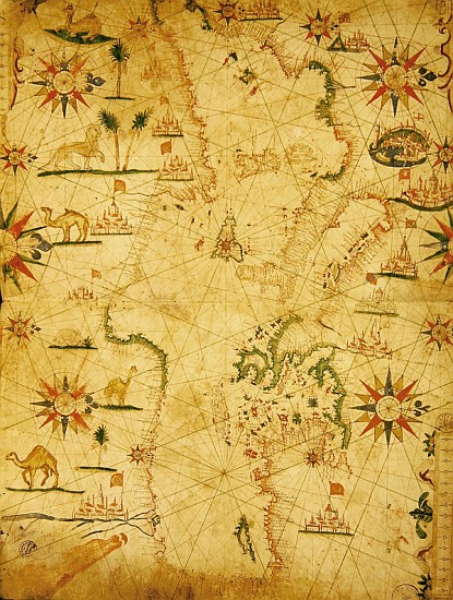 The Mediterranean Basin, from a nautical atlas, 1651(see also 330923-330924) à Pietro Giovanni Prunes